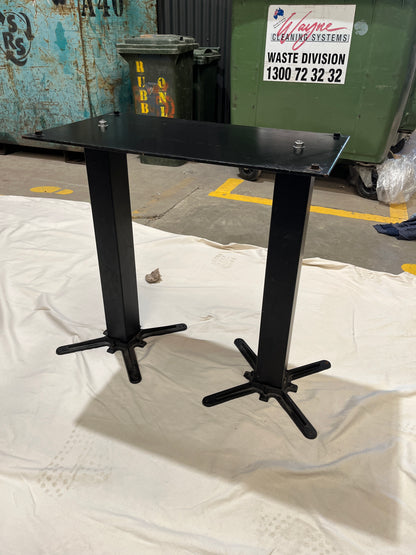 Black Steel Double Leg Cafe Table