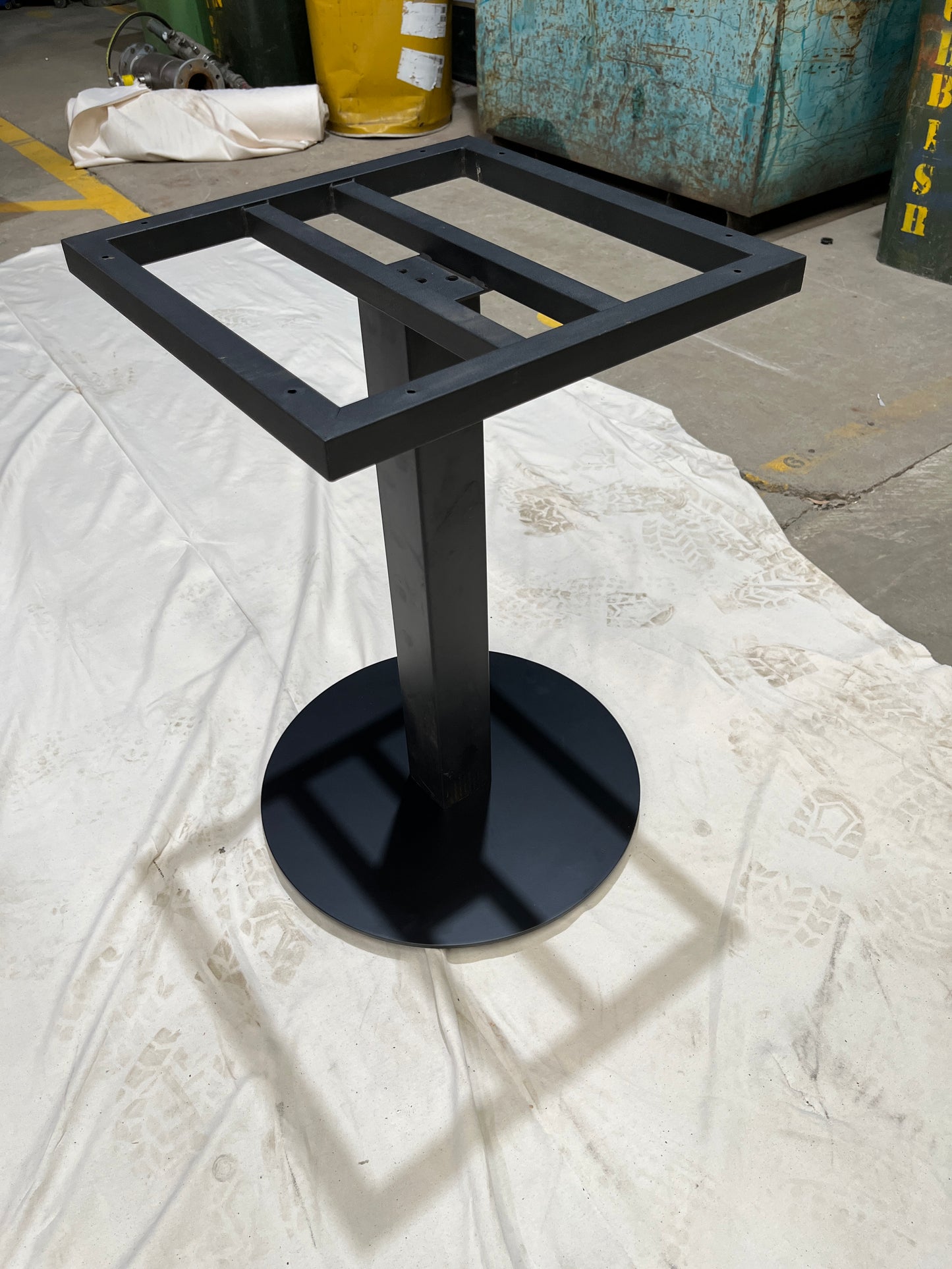 Black Steel Round Base Square Stand Table Leg