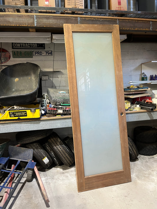 Solid Timber Door with Frosted Glass