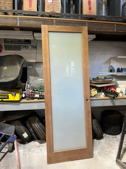 Solid Timber Door with Frosted Glass