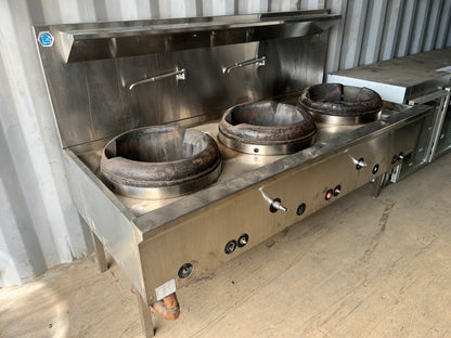 3 Burner Natural Gas Wok Station