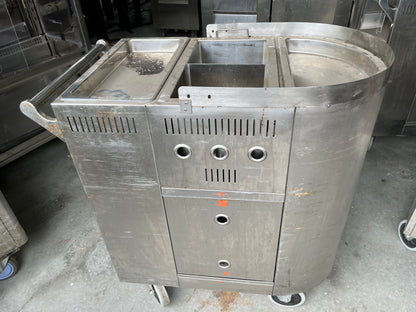 Commercial Dim Sum Round Cart LPG Gas