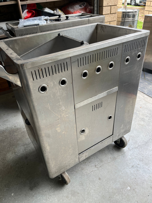 Commercial Dim Sum Rectangle Cart LPG Gas