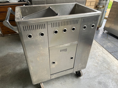 Commercial Dim Sum Rectangle Cart LPG Gas